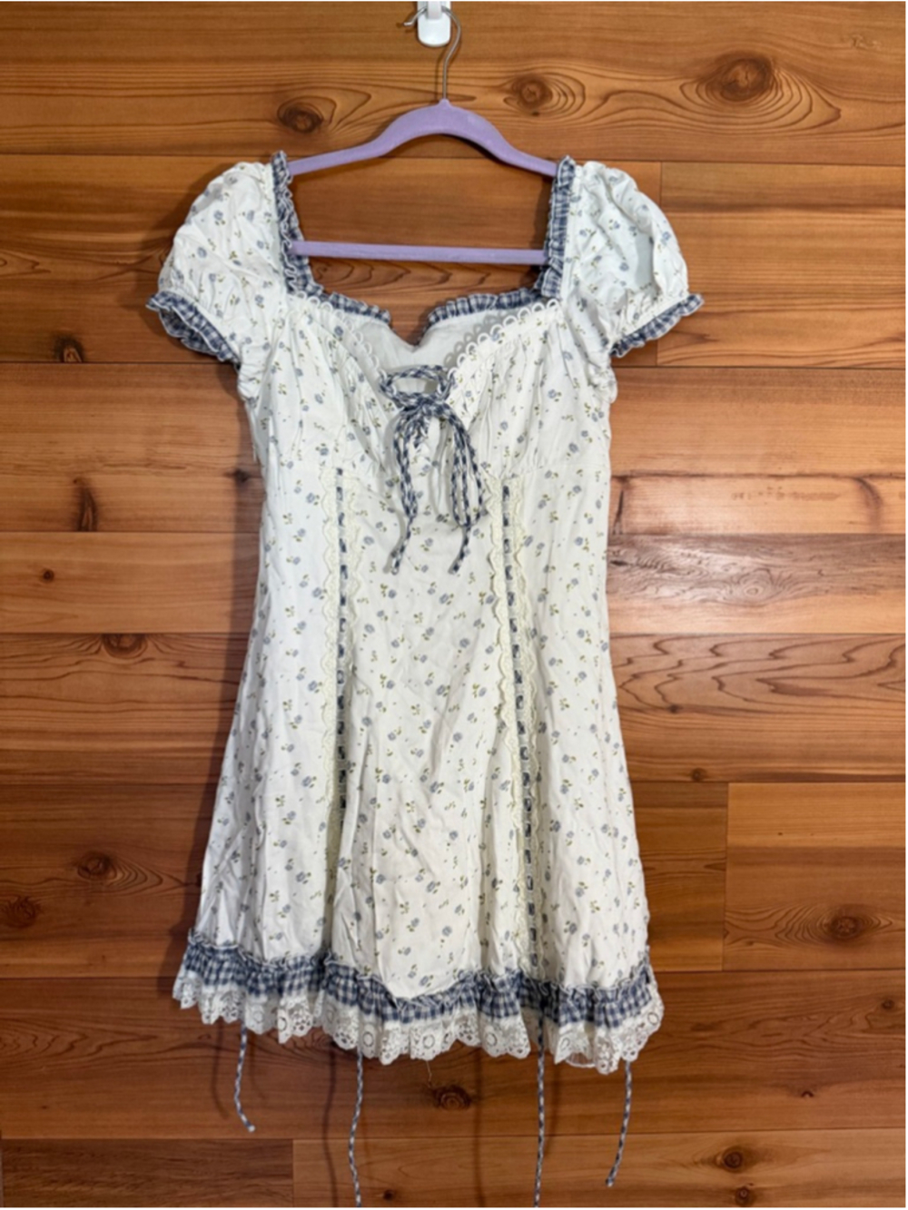 Lacemade ethereal lace coquette corset floral fairy doll mini dress - Picture 3 of 14